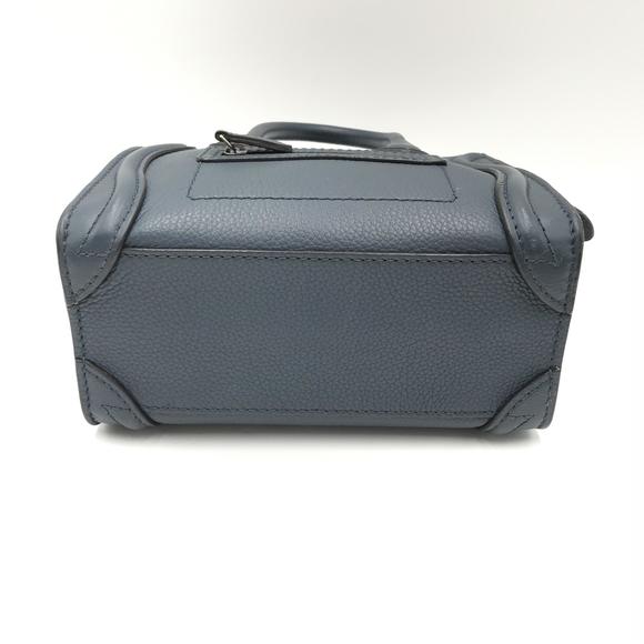 Celine Luggage Nano Leather Shopper Bag Blue - Picture 4 of 11